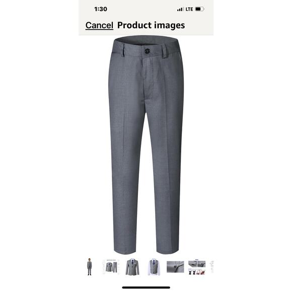 Boys Charcoal Grey Suit Kretenier Size 10 - 5 Pieces With Tie - Pants, Vest, - Picture 6 of 17